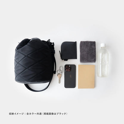 MA-1 キルティング 巾着ショルダーバッグ / ブラック
